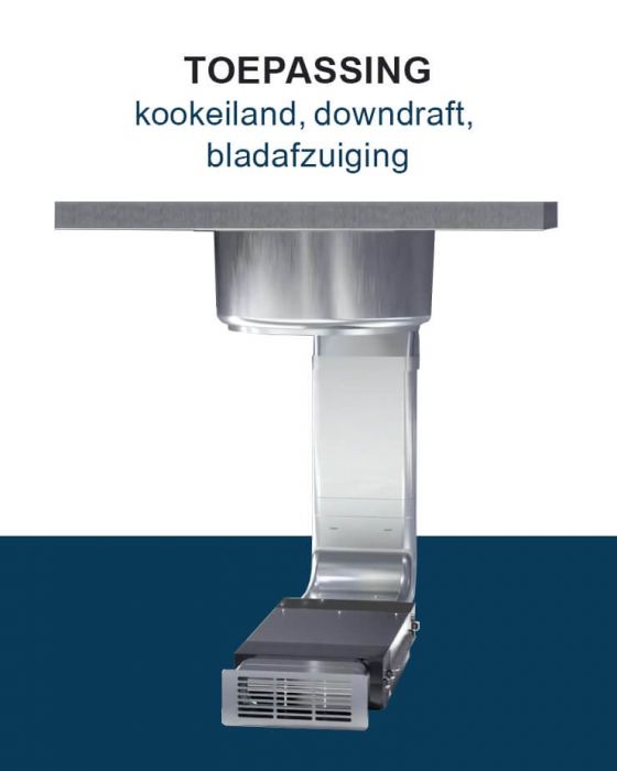 PuriVent DOMINO Filter für Kochfeld mit integriertem Dunstabzug – 800 m3/h – 220 x 90 mm