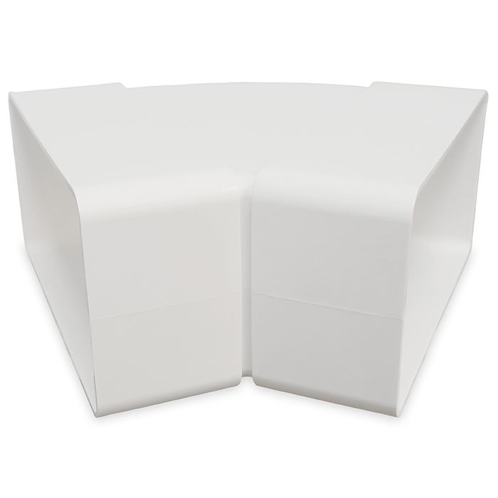 Horizontaler Kunststoffbogen 45° für Lüftungskanal 110 x 55 mm