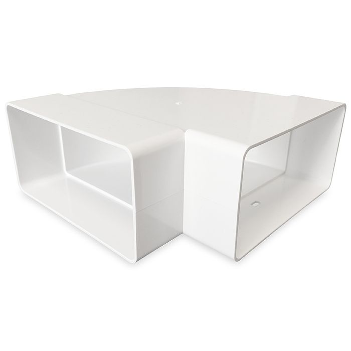 Horizontaler Kunststoffbogen 90° für Lüftungskanal 110 x 55 mm