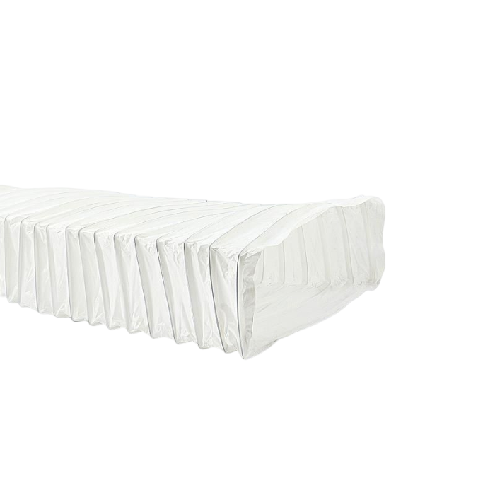 Flexibler Schlauch PVC rechteckig - 112 x 57mm - Länge 3 Meter - WEISS