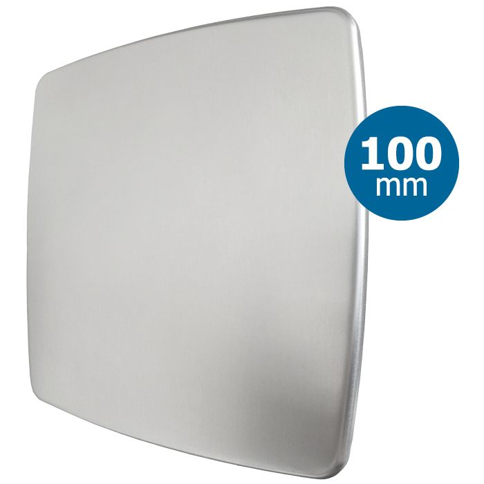 Design-Lüftungsgitter quadratisch (Abluft & Zuluft) Ø 100 mm – RVS *Bold-Line*