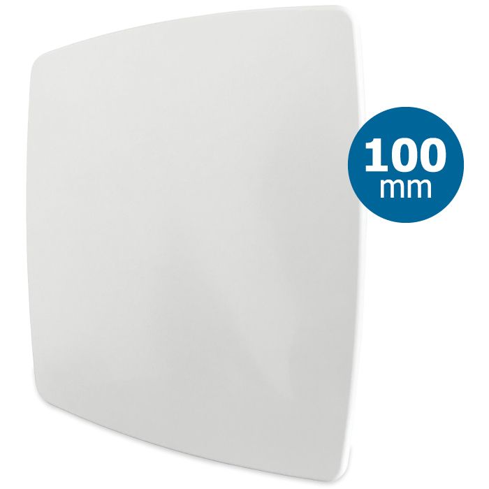 Design-Lüftungsgitter quadratisch (Abluft & Zuluft) Ø100mm – *Bold-Line* Weiß