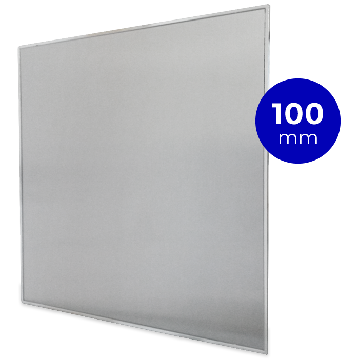 Whisper Design-Lüftungsgitter quadratisch (Abluft & Zuluft) Ø100mm – Edelstahl flach