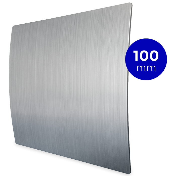 Design-Lüftungsgitter quadratisch (Abluft & Zuluft) Ø 100 mm Kunststoff – Silber