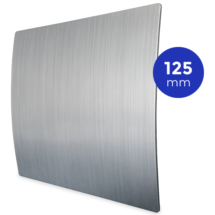 Design-Lüftungsgitter quadratisch (Abluft & Zuluft) Ø 125 mm Kunststoff – Silber