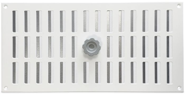 Abschließbares Schiebegitter Aluminium - Aufbaumontage 400 x 200 mm - weiß