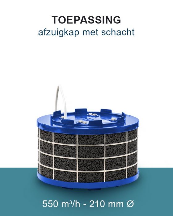 PuriVent SILO Plasmafilter für Dunstabzugshaube (Schacht 240 mm+) – 550 m3/h – Anschluss Ø 150 mm