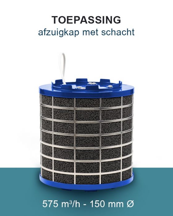 PuriVent SILO Plasmafilter für Dunstabzugshaube (Schacht 180 mm+) – 575 m3/h – Anschluss Ø 120 mm