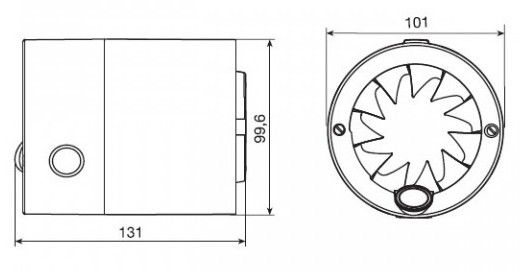 Rohrventilator 100 mm - Soler & Palau SILENTUBE - einschub