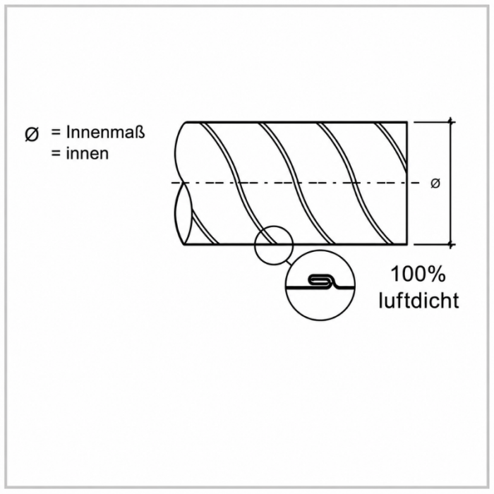 Wickelfalzrohr Ø 200 mm – Länge 1,5 Meter Wickelfalzrohr Ø 200 mm – Länge 1,5 Meter