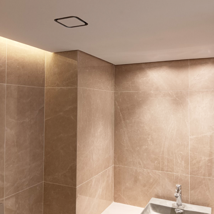 Whisper einstellbares Designventil - QUADRATISCH - 125mm - Zuluft/Abluft - Weiß - mit Plenum