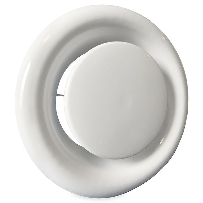 Tellerventil Metall - Abluft - Ø 160 mm - mit Klemmfedern - weiß