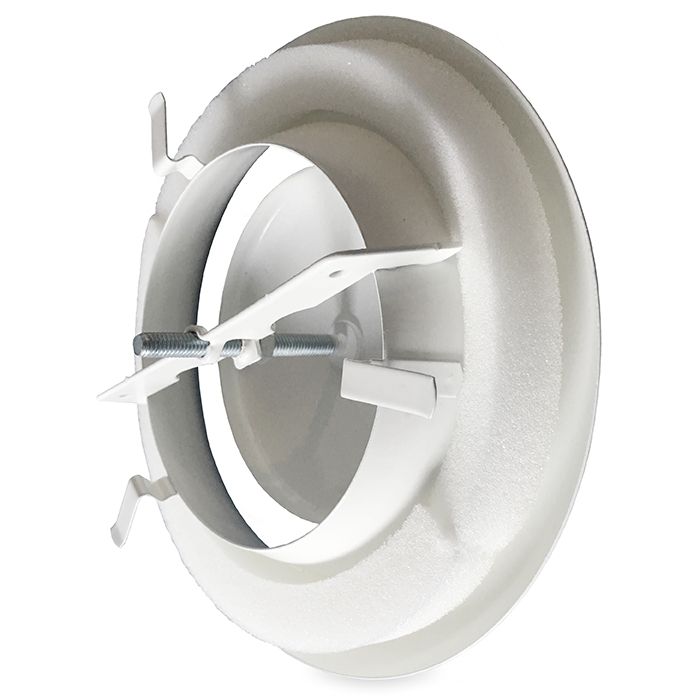 Tellerventil Metall - Abluft - Ø 160 mm - mit Klemmfedern - weiß