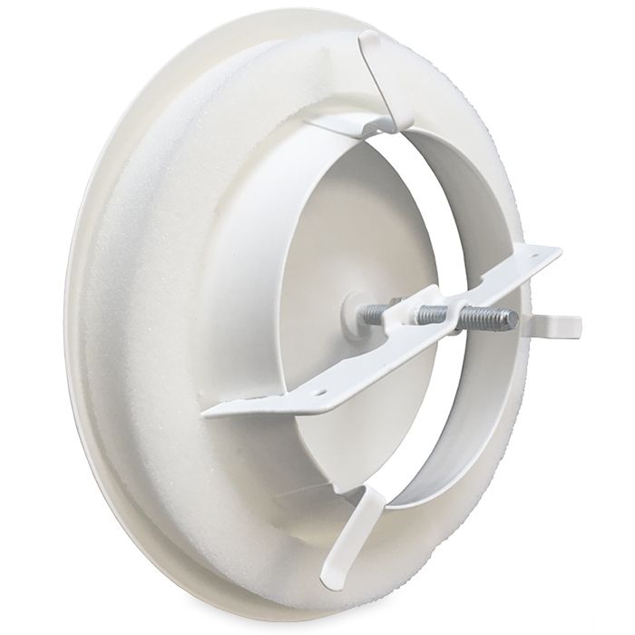Tellerventil Metall - Zuluft - Ø 125 mm - mit Klemmfedern - weiß