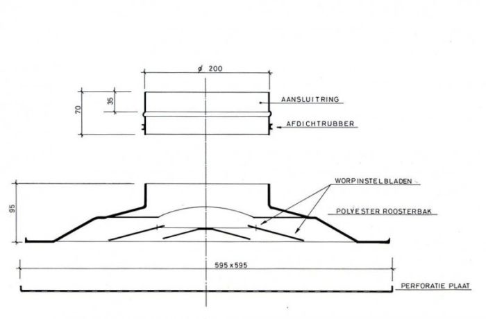 Gitterrost für abgehängte Decken für Zu- und Abluft mit oberem Anschluss Ø 200mm - Stahl - weiß 