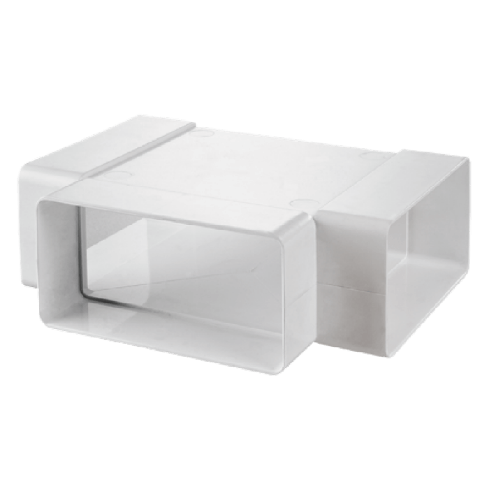 Horizontales Kunststoff-T-Stück 90° für Lüftungskanal 110 x 55 mm Horizontales Kunststoff-T-Stück 90° für Lüftungskanal 110 x 55 mm