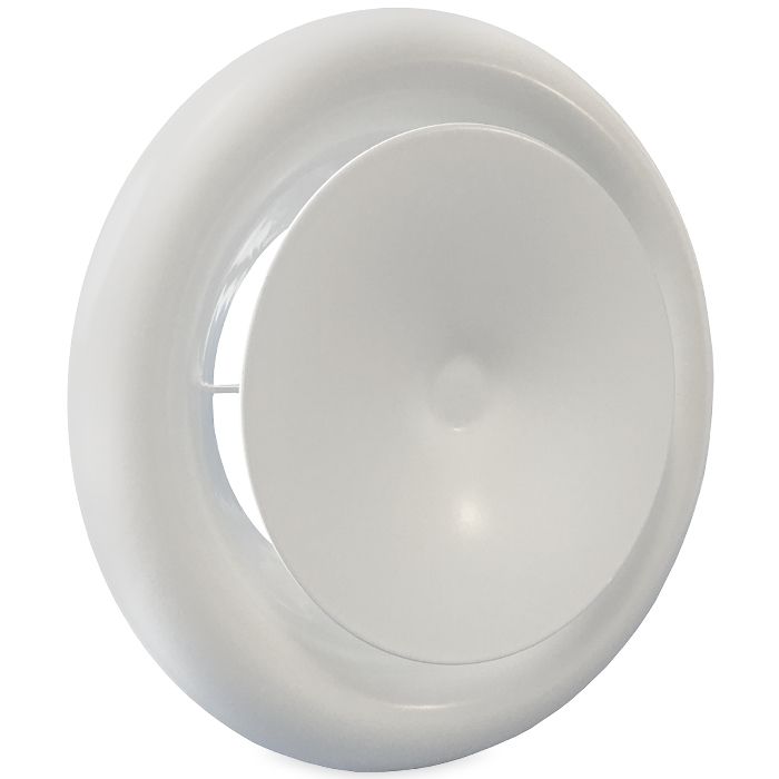 Tellerventil Metall - Zuluft - Ø 125 mm - mit Klemmfedern - weiß