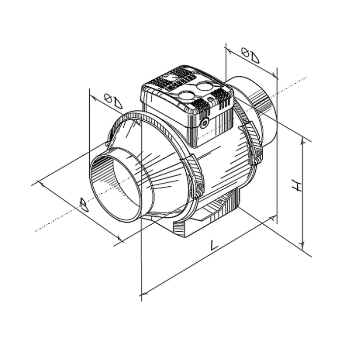 Blauberg TURBO-E-125 Rohrventilator – zwei Einstellpositionen 220/280 m3/h – 125-mm-Anschluss Blauberg TURBO-E-125 Rohrventilator – zwei Einstellpositionen 220/280 m3/h – 125-mm-Anschluss