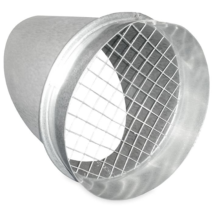 Wickelfalz Ausblasstutzen 45° Ø 160 mm mit Gaze und Dichtung