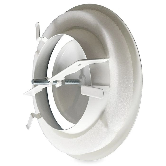 Tellerventil Metall - Zuluft - Ø 100 mm - mit Einbauring - weiß