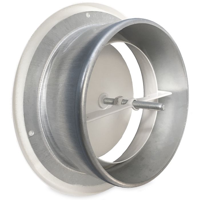 Tellerventil Metall - Zuluft - Ø 80 mm - mit Einbauring - weiß