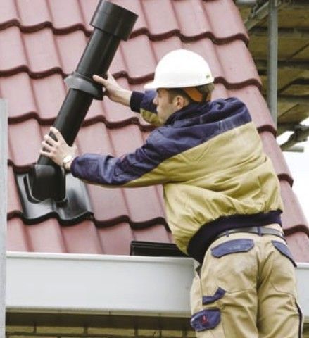 Kunststoff-Dachziegel Schnelldeckung SND 1-Ziegel, für Durchführung 110 und 131, Dachneigung 25-45° (0170071)