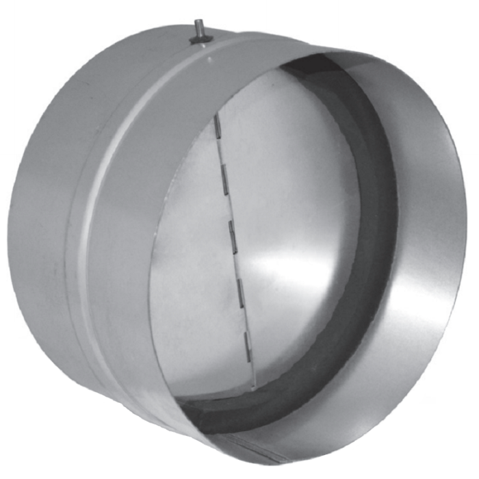 Rückschlagklappe Ø 355 mm - zwischen Kanälen (Wickelfalzrohr & flexibler Schlauch)
