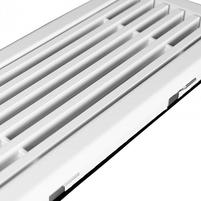 Wandgitter mit Volumenregler für 120 x 60 mm - Stahl - WEIß RAL9003