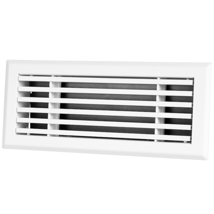 Wandgitter mit Volumenregler für 220 x 80 mm - Stahl - WEISS RAL9003
