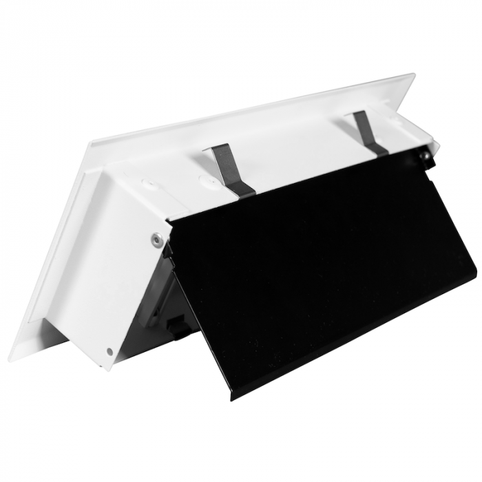 Wandgitter mit Volumenregler für 120 x 60 mm - Stahl - WEIß RAL9003