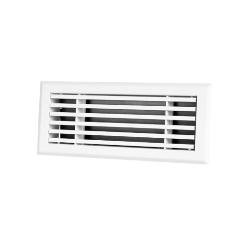 Bodenrost mit Volumenregler - 305 x 57 mm - Pulverstruktur - Stahl - weiß - RAL9003