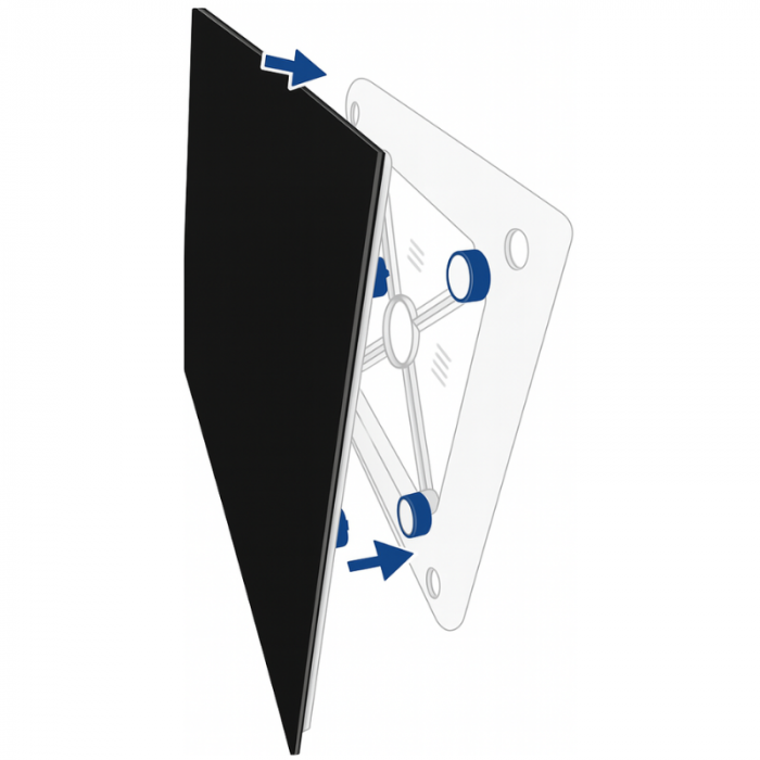 Design-Lüftungsgitter quadratisch (Abluft & Zuluft) Ø 125 mm – GLAS flach – matt Schwarz