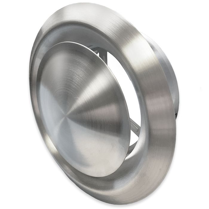 Tellerventil Edelstahl gebürstet - Abluft und Zuluft - Ø 160 mm