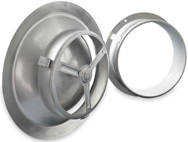 Tellerventil Edelstahl gebürstet - Abluft und Zuluft - Ø 160 mm