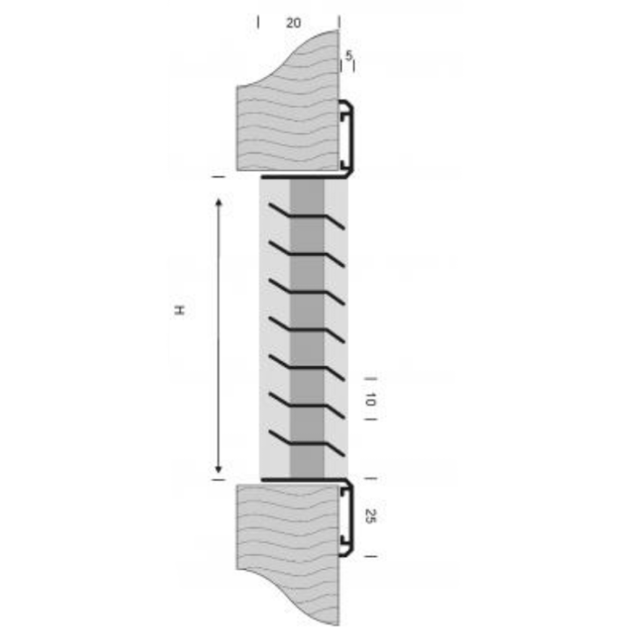 Lineargitter VTA-7547(EINBAU) – Aluminium – Z-Lamelle – VENTIMA MASSANFERTIGUNG