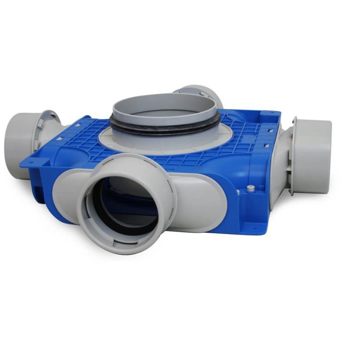 Vent-Axia Uniflexplus + Verteiler 4x Ø 90 mm Seitenanschluss – Ø 160 mm