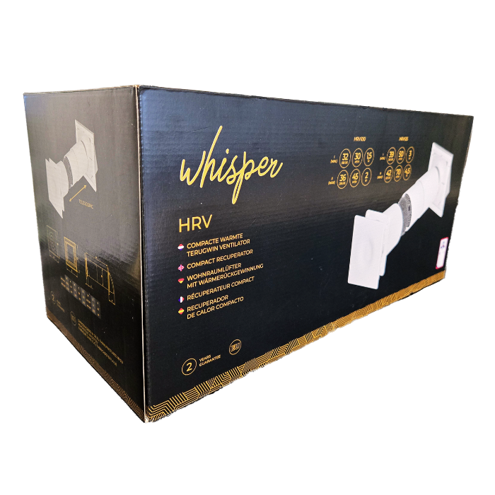 Kompakter dezentrale Lüftungsanlage - WRG-Ventilator HRV125P mit Wärmetauscher – 50 & 70 m3/h – inkl. Fernbedienung Kompakter dezentrale Lüftungsanlage - WRG-Ventilator HRV125P mit Wärmetauscher – 50 & 70 m3/h – inkl. Fernbedienung