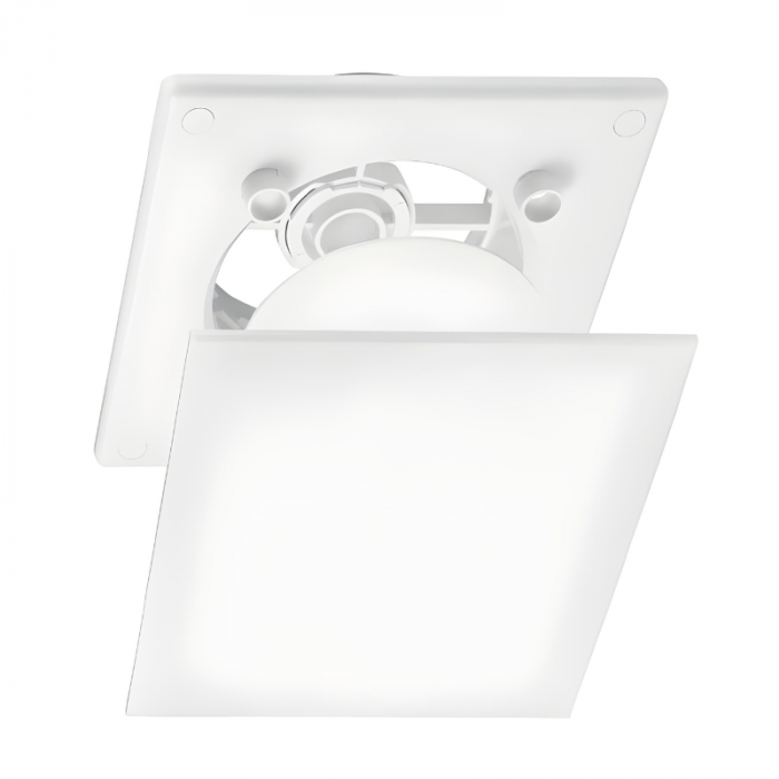 Whisper Design Quadrat Tellerventil Kunststoff - Abluft und Zuluft - WEISS RAL9016 - Ø 125 mm