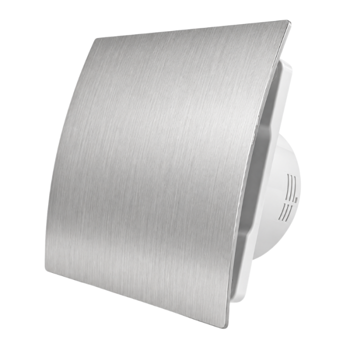 Whisper Pro-Design Badlüfter – mit Nachlauf – Ø 100 mm – flacher Kunststoff – Silber Whisper Pro-Design Badlüfter – mit Nachlauf – Ø 100 mm – flacher Kunststoff – Silber