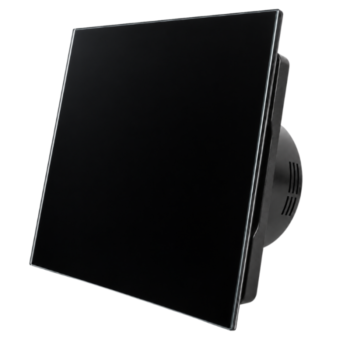 Whisper Pro-Design Badlüfter – mit Nachlauf + Feuchtigkeitssensor – Ø 125 mm – flaches GLAS – glänzend Schwarz - Schwarzer Ventilator Whisper Pro-Design Badlüfter – mit Nachlauf + Feuchtigkeitssensor – Ø 125 mm – flaches GLAS – glänzend Schwarz - Schwarzer Ventilator