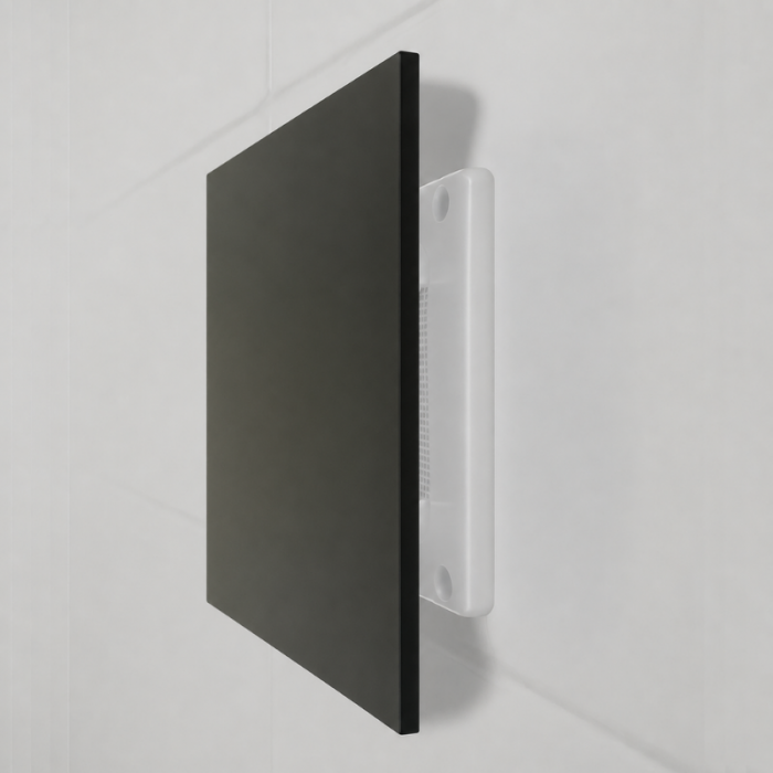 Whisper Design-Lüftungsgitter quadratisch (Abluft & Zuluft) Ø 100 mm – GLAS flach – Mattweiß Whisper Design-Lüftungsgitter quadratisch (Abluft & Zuluft) Ø 100 mm – GLAS flach – Mattweiß