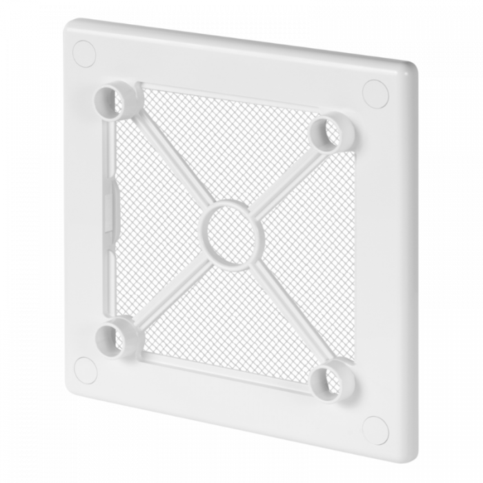 Design-Lüftungsgitter quadratisch (Abluft & Zuluft) Ø 125 mm – GLAS flach – matt Schwarz