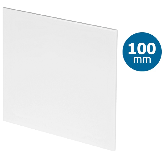 Design-Lüftungsgitter quadratisch (Abluft & Zuluft) Ø 100 mm – flacher Kunststoff – Weiß