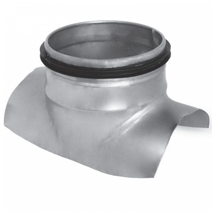 Wickelfalzrohr Sattelstutzen mit Dichtung Ø 315 mm mit 90°- Abgangsrohr Ø 160 mm Wickelfalzrohr Sattelstutzen mit Dichtung Ø 315 mm mit 90°- Abgangsrohr Ø 160 mm