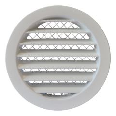Rundes Lüftungsgitter Aluminium Ø 125 mm – WEISS – mit grobmaschigem Draht – hohe Durchlässigkeit