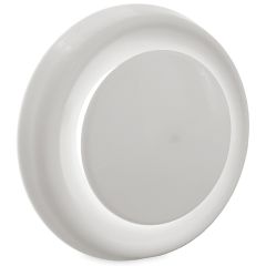 Tellerventil Kunststoff - Zuluft und Abluft - Ø 125mm - mit Einbauring und Klemmfeder-Halterung - weiß