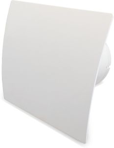 Badlüfter gewölbter Kunststoff - Weiß Silence mit Timer 100 mm