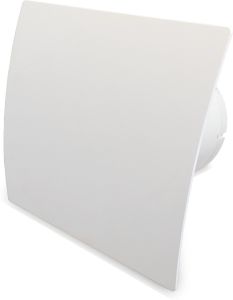 Whisper Pro-Design Badlüfter – mit Nachlauf + Feuchtigkeitssensor – Ø 125 mm – Kunststoff – Weiß