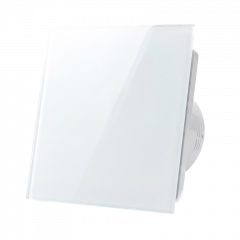 Whisper Pro-Design Badezimmerlüfter - Ø100mm - Ein/Aus – flaches glas – matt Weiß